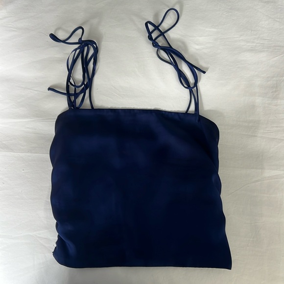 URBAN OUTFITTERS BLUE BELLA TIE SHOULDER TOP - Picture 3 of 5